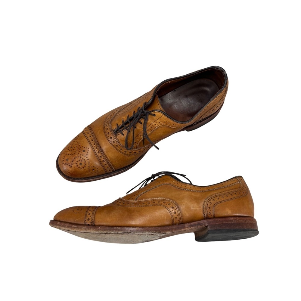 Allen Edmonds Strand 1635 Walnut Leather Brogue Cap Toe Oxford Shoes Mens 10 D